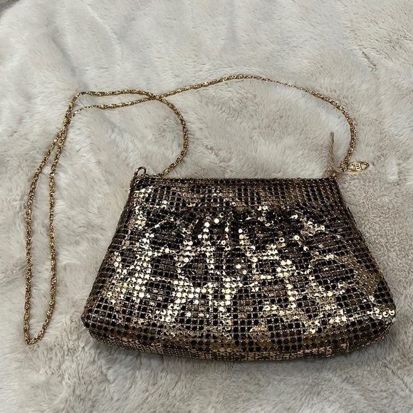 Vintage metal mesh leopard print evening bag-LIKE NEW - Picture 1 of 5
